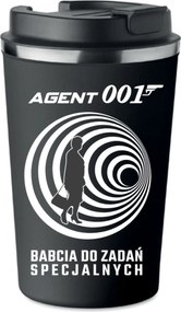 Prémium termo bögre fekete Nagymama Különleges Feladatokhoz ajándék KT_253