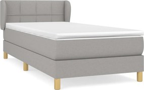 vidaXL világosszürke szövet rugós ágy matraccal 100 x 200 cm