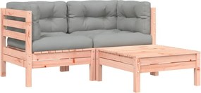 vidaXL kétszemélyes kerti kanapé párnával és lábzsámollyal