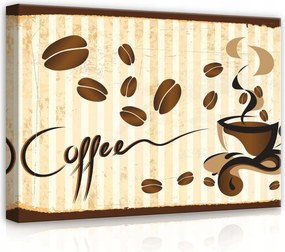 Vászonkép 70x50 Reggeli aroma Kávés illusztráció a minimalizmus stílusában