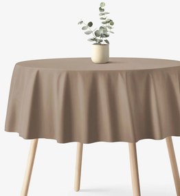 Goldea kör alakú pamut terítő - kávébarna Ø 150 cm