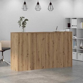 recepciós pult kézműves tölgy 180x50x103,5 cm szerelt fa