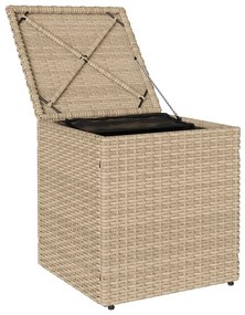 2 db bézs polyrattan kerti szék párnával 40x40x43 cm