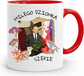 Donald Tusk Piros Bögre Platform Ajándék fényképes nyomtatással