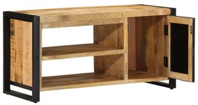 Cipőpad 100x40x50 cm Tömör Fa Durva Mangó