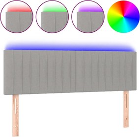 vidaXL világosszürke szövet LED-es fejtámla 144 x 5 x 78/88 cm