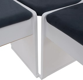Sarokpad, fa, fehér/sötétszürke, ELODIE X1