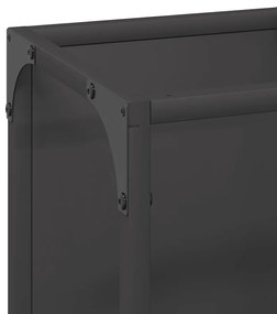 fekete hidegen hengerelt acél tűzifatároló 25x25x80 cm