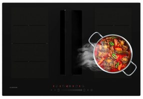 Chef-Fusion Down Air System, indukciós tűzhely + DownAir páraelszívó, 77 cm, 600 m³/h EEC A