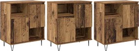 vidaXL Széf 3 pcs Öreg fa 60 x 35 x 70 cm