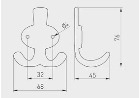 Fogas fém, CORUNA-M, antik ezüst