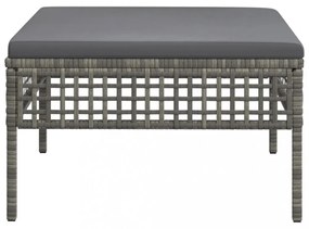 szürke polyrattan kerti lábtartó párnával