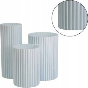 3 Db-os Fehér Váza Szett virágos kozmetikai kiegészítők tartó glam