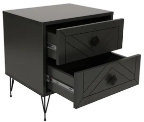 Éjjeliszekrény LUNA 55x50 cm antracit/fekete