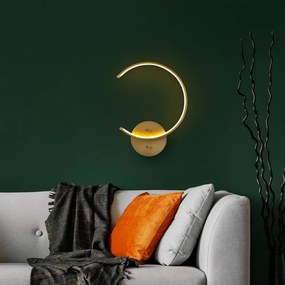 Aranyszínű LED fali lámpa ø 10 cm Moon – Opviq lights