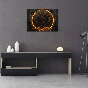 Üveg kép – Életfa lávában II. (70x50 cm)
