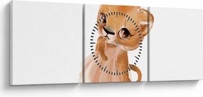 Kép - Akvarell állatka N⁰6 (órával) (90x30 cm)