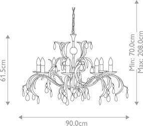 Elstead Lighting LILY LL8-ANT-BRZ Csillár 8x60W/E14