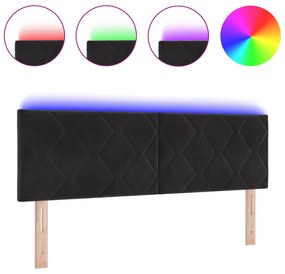 LED Fejtámla Gyémánt Blokkok Dizájn Fekete 160 cm Velvet
