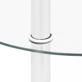 2 szintes átlátszó edzett üveg kisasztal 38 cm