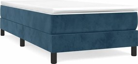 vidaXL sötétkék bársony rugós ágy matraccal 100 x 200 cm