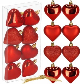 Karácsonyfa Bombák Szívek Karácsonyfa Díszek Medálok Szett 8x Törhetetlen