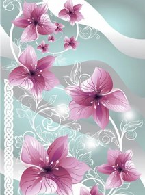 Fotótapéta flizelina Virágos szimfónia rózsaszín ibolya álmok 206x275 +ragasztó