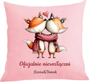 Párna párnahuzat Személyre szabott Valentin napi ajándék Szerelmes rókák