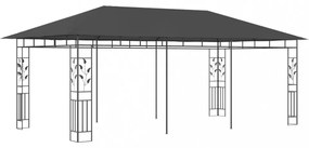 antracitszürke pavilon szúnyoghálóval 6 x 3 x 2,73 m