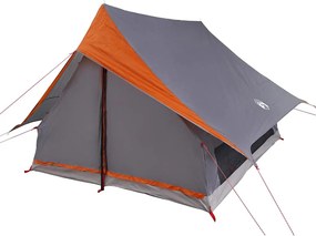 vidaXL Családi Sátor tetővel Szürke és narancs 315 x 286 x 200 cm