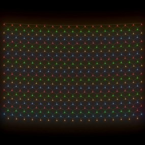 színes kültéri hálós karácsonyi világítás 204 LED-del 3 x 2 m