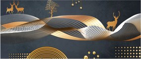 Kép - Grafika szarvassal (120x50 cm)