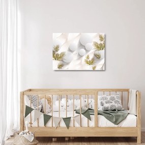 Kép - 3D körök virágokkal (üvegen) (70x50 cm)