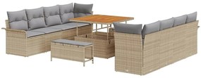vidaXL Kerti Kanapé Szett párnával 11 pcs Beige és Világosszürke