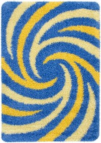 140x190 cm Shaggy Szőnyeg Olcsó Kék-sárga Ifjúsági Szobába