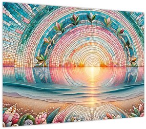 Üveg kép – Naplemente mozaik (70x50 cm)