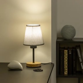 Brilagi - Asztali lámpa NUBILA WOOD 1xE27/25W/230V tölgy/szürke