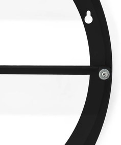 Fekete fém fali tükrös fürdőszoba szekrény 55x55 cm Sonnet – Spinder Design