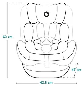 Lionelo - Forgatható autósülés alappal HARPER i-Size 76-150 cm Black Carbon