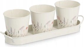 Flowers fűszernövénytartó szett, 4 részes, fém , 37x10,5x11cm