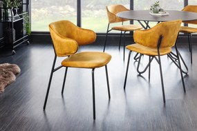TRACY modern bársony szék - sárga
