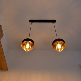 LED Csillár zsinóron VOLTA 2xE27/15W/230V fekete/arany