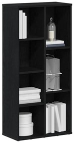 fekete tölgy szerelt fa könyvespolc 50x25x104 cm