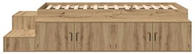 Ágykeret tárolóval kézműves tölgy 244 x 127 x 53.5 cm Faanyag