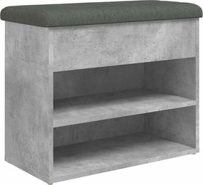 vidaXL betonszürke szerelt fa cipőtároló pad 62 x 32 x 50 cm