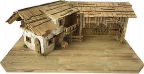 Nagyon Aranyos Karácsonyi Betlehem *70x39x30cm* 9-11cm magas figurákhoz