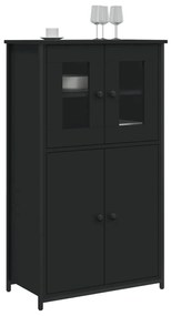 fekete szerelt fa magasszekrény 62 x 32 x 106,5 cm