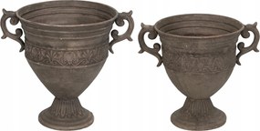 Virágtartó Fedél Erkélyre Terasz Kehely Loft Szürke Nappaliba 2 Db