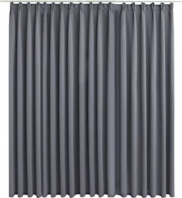 vidaXL szürke sötétítőfüggöny kampókkal 290 x 245 cm