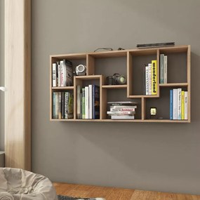 Polcos tároló könyvespolc 120x20x60cm barna KH15-1